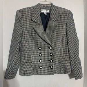 Christian Dior Black and White Wool Women's Blazer Jacet